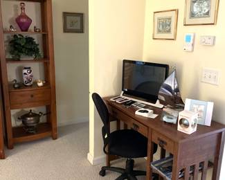 Mission Style Computer Desk, Chair and Computer
