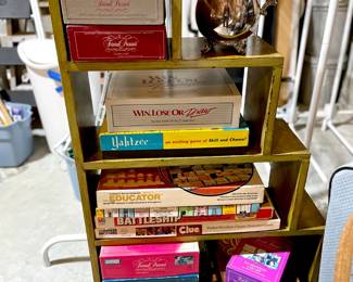 Vintage Book Case and Board Games