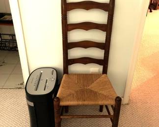 Ladder Back Chair and Shredder