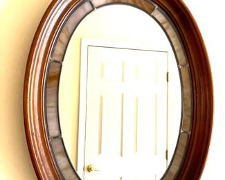 Oval Slag Glass Mirror