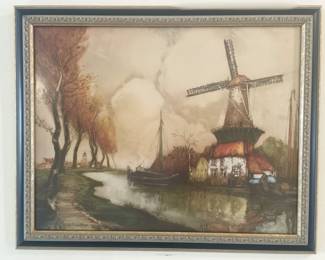 'The River in Flanders' Etching by Julien Van Santen; Numbered 115