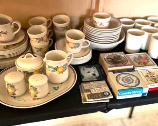 Corelle 'Abundance'  Dinner Ware Service for Eight and Coasters