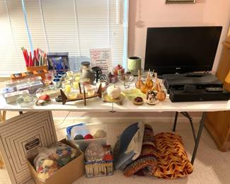 Candles, Sewing & Knitting Items and TV