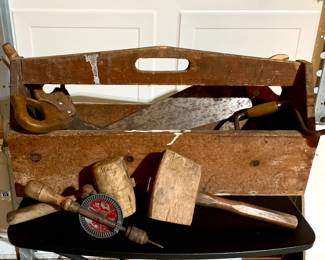 Antique Tool Box and Tools