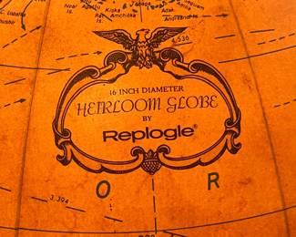 16” diameter lighted Heirloom Globe by Replogle