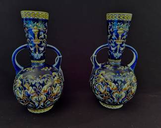 Gien porcelain vases, French