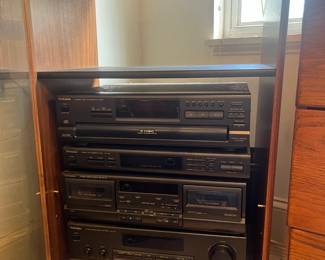 Technics Sound System w/speakers and cabinet