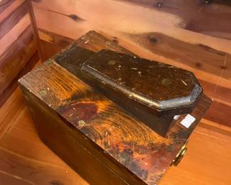 Wooden shoe shine box