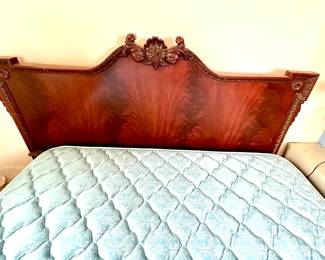 Antique French style King bed frame w/mattress