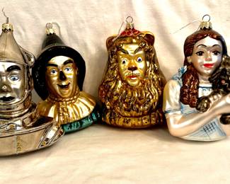 Set of 4 Wizard of Oz ornaments by Kurt Adler