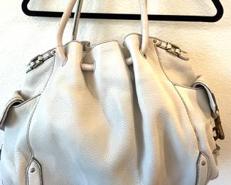 Cole Haan Large Ivory Pebbled Leather Hobo Bag