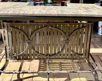 Wrought Iron/marble top bar