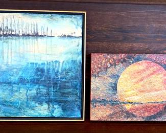 Trish Thompson is a mixed media painter and retired professor in the Cultural Arts Department of Daytona State College. We are offering an extensive collection of her original works ranging in price from $20/up.