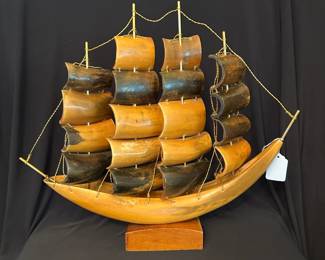 Four mast sailing ship w/horn base