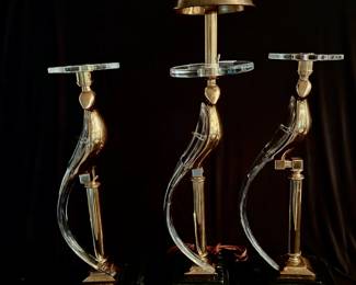 Pair of Sergio Orozco Bird of Paradise candlestick holders
