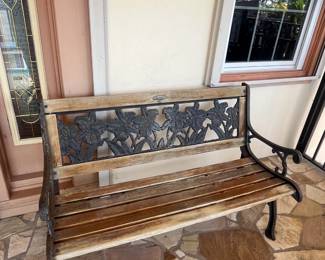 Wrought iron bench, 4'
