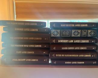 Set of 12 Vintage Louis L'Amour leather bound books