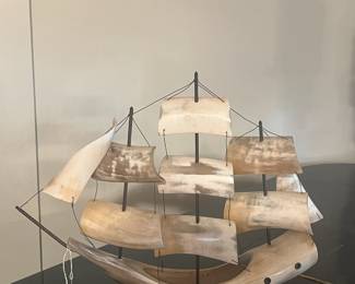 3 mast sailing ship w/horn base