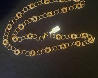 Vintage 14K Turkish gold circles chain