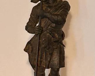 Vintage antique Spelter Guard Statue Bronze Sculpture