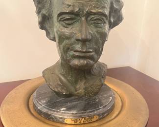 Composer Gustav Mahler bronze bust by Auguste Rodin, signed, 5/75