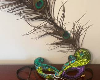 Peacock & sequin mask