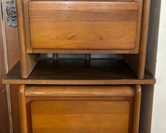 Pair of solid wood mid century nightstands