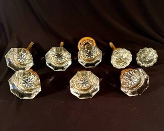 Antique glass door knobs