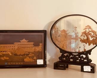Oriental cork dioramas