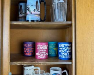 Collection of Vintage Mugs, Coozies, & 2 HEAVY Libbey Tumblers