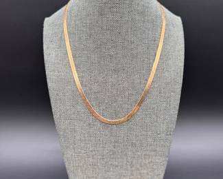 14k Gold Herringbone Chain Necklace