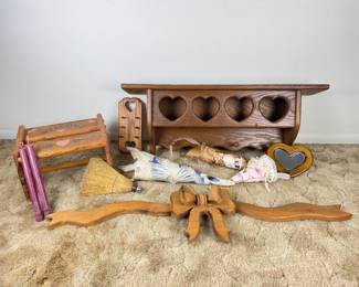 Vintage 80s Country Home Decor - Shelf, Steps, & Wall Art