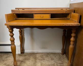 Antique Solid Wood Spinet Desk - Secretary Writing Desk