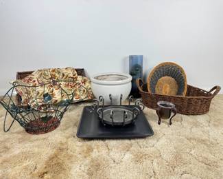 Home Decor Mix - Baskets, Candle Holders, & Ceramic Planter