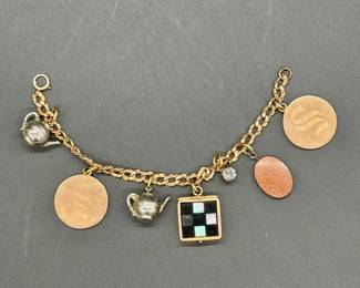 Antique Gold Filled Charm Bracelet