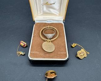 Vintage Lapel Pins - 10k Gold & Western Michigan Sterling Ring
