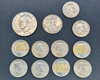 Vintage Liberty Coins: 1970s Susan B Anthony & Eisenhower + 1945 Liberty Coin