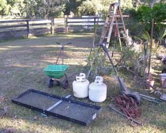 Propane Tanks, Hitch Haul Carrier, Folding Ladder, Edger, Extension Cords