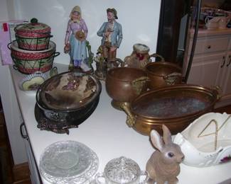 3 Vintage Brass Planters