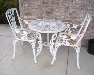 Vintage Wrought Iron Patio Set -Very Heavy