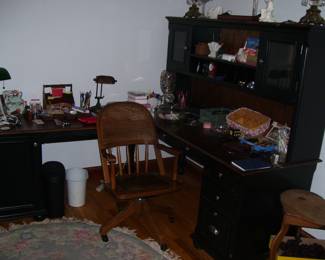 Large L-shaped Office Desk and Nice Wood Office Chair