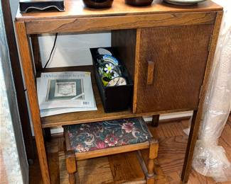 1 of 2 Vintage Oak Nightstands