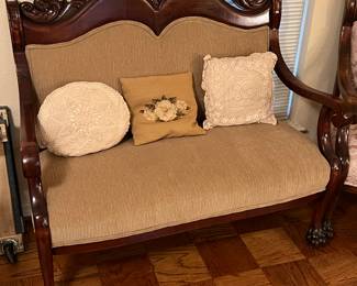 Antique Victorian Clawfoot Settee