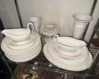 OF Etruria & Barlaston Wedgwood Embossed Queen’s ware White China set