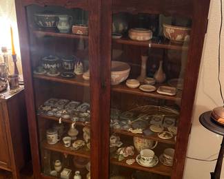 Antique Oak Display Cabinet