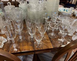 Clear glass stemware