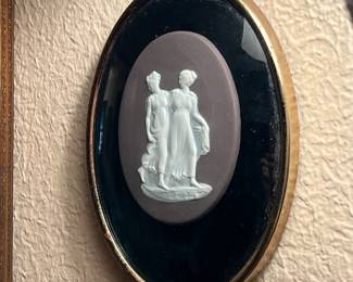 Vintage frame with Convex glass & wedgwood plaque