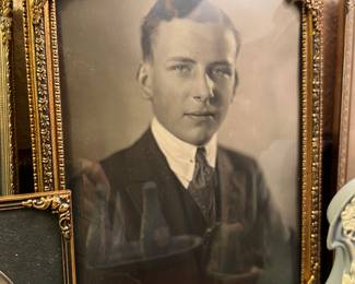 Many Vintage Frames with Convex Glass & Antique photos