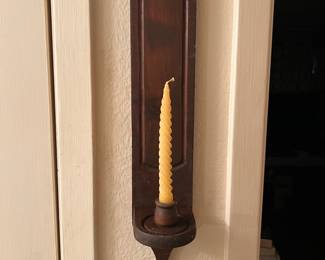 Gothic style wood candle sconce