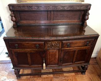 Antique Oak Carved Sideboard